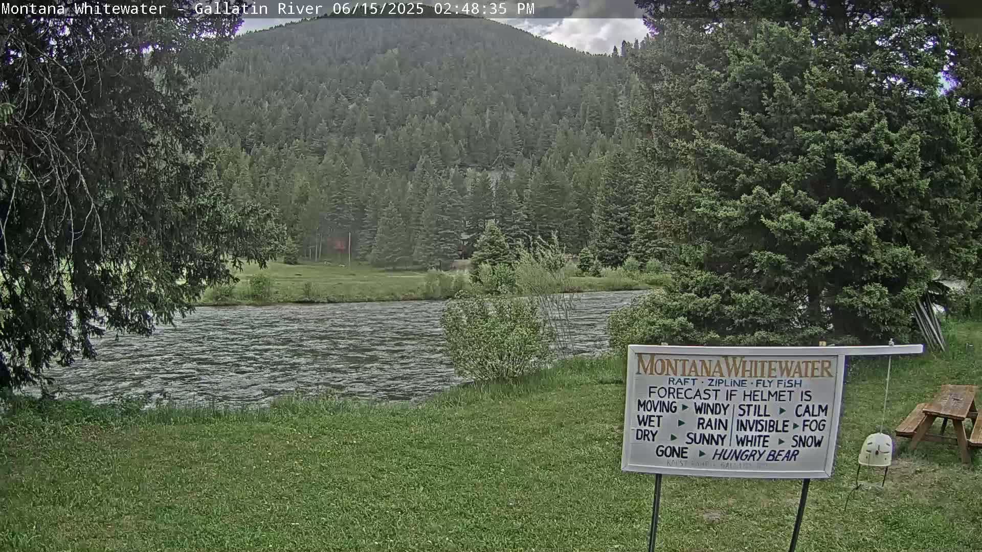 Montana Whitewater Rafting & Zipline in Gallatin River Live Cam - Gallatin Gateaway, Gallatin, Montana, USA