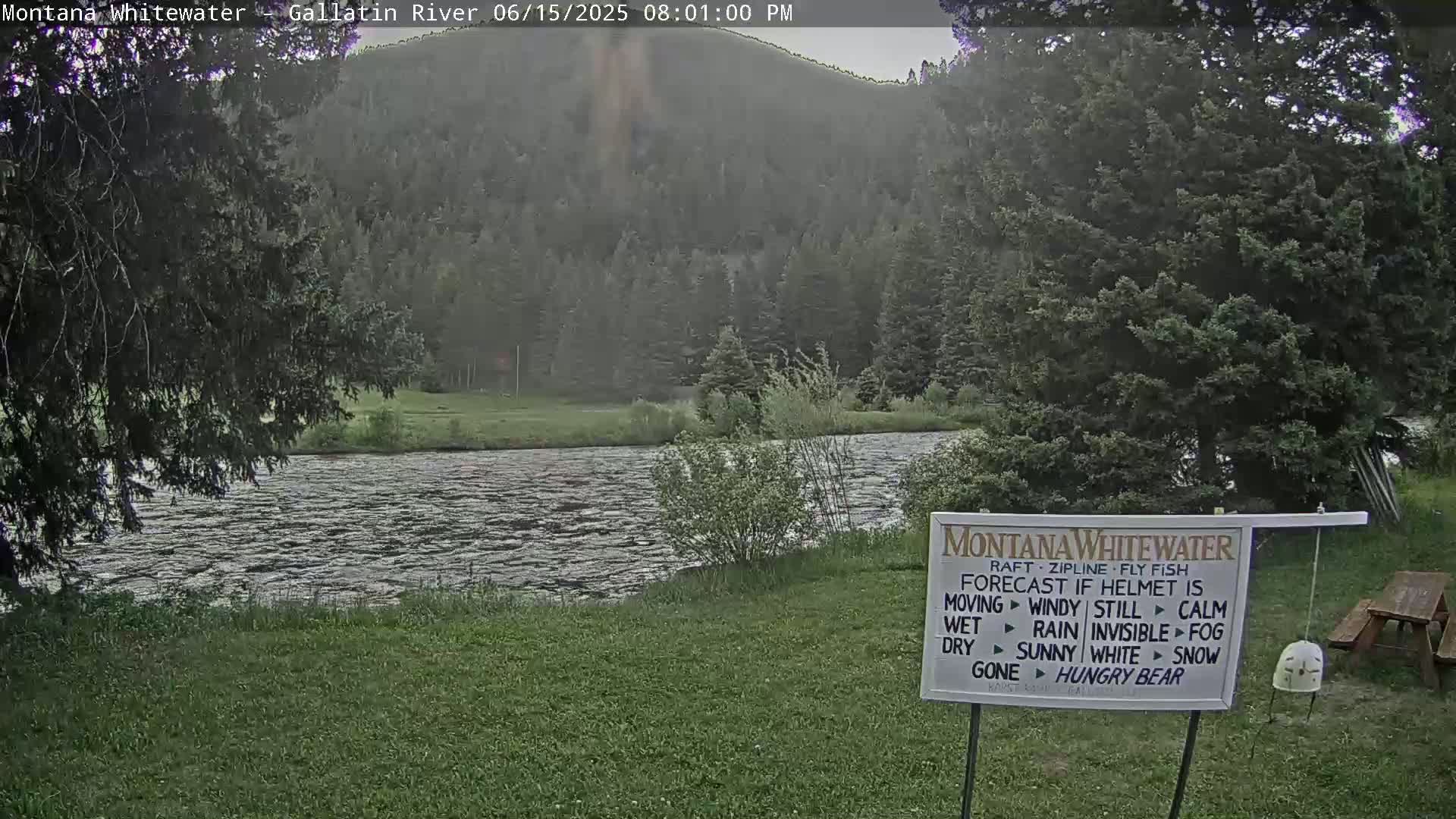 Montana Whitewater Rafting & Zipline in Gallatin River Live Cam - Gallatin Gateaway, Gallatin, Montana, USA