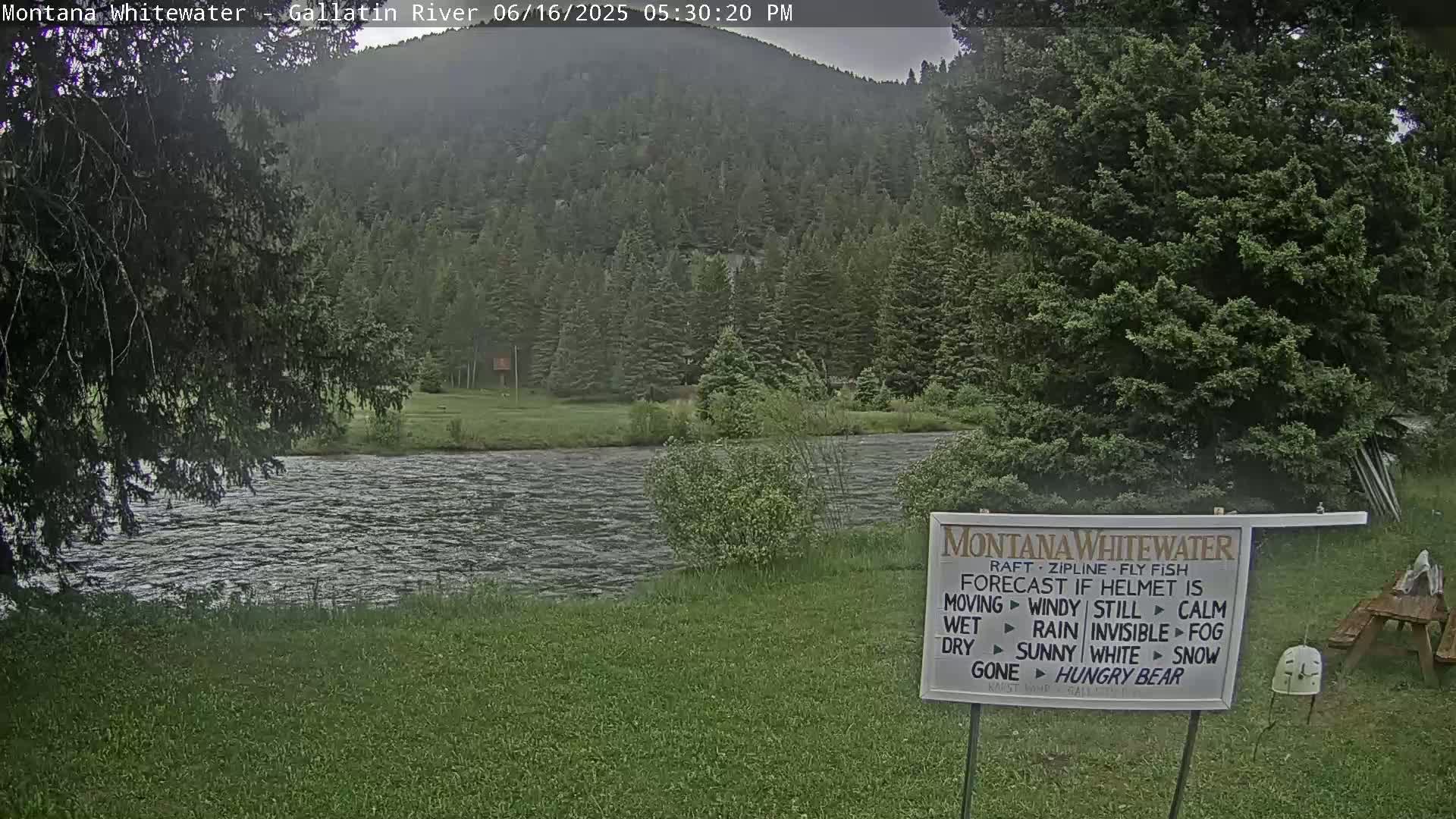 Montana Whitewater Rafting & Zipline in Gallatin River Live Cam - Gallatin Gateaway, Gallatin, Montana, USA
