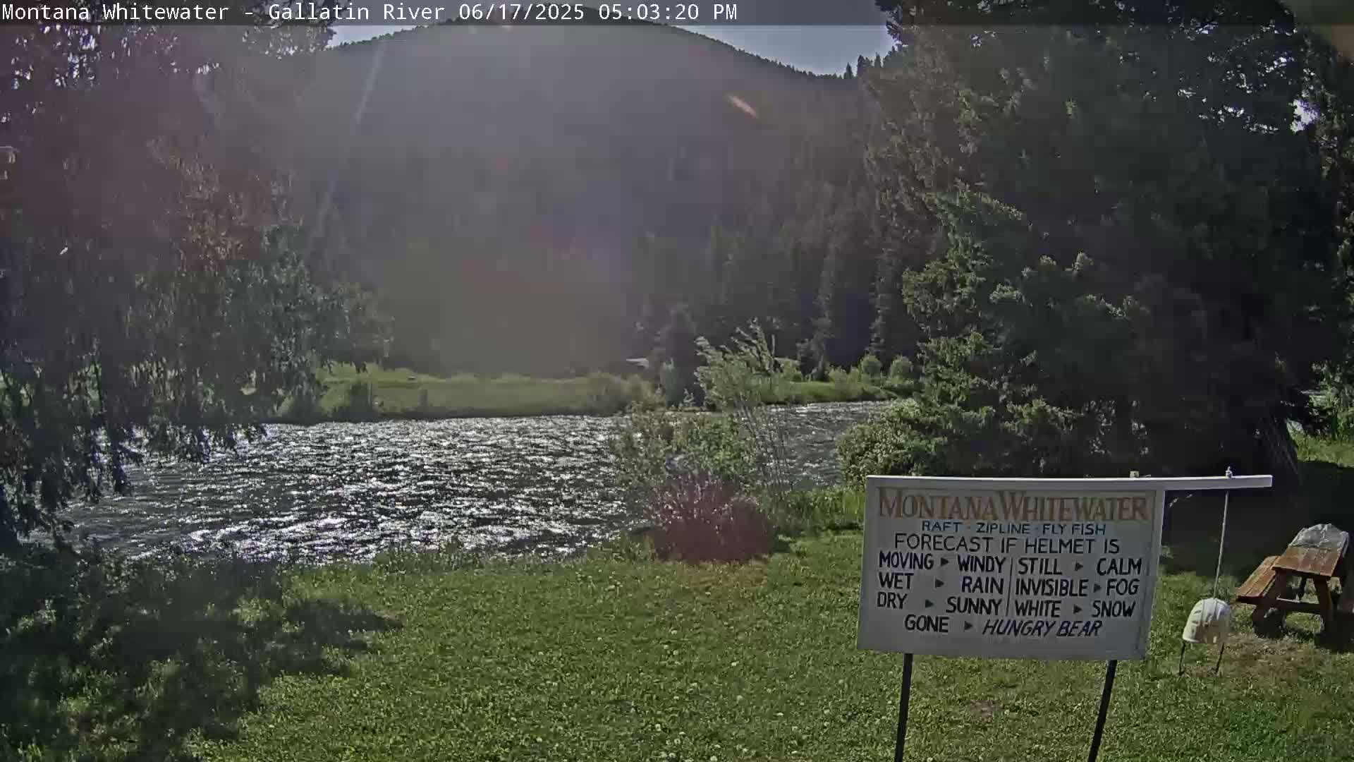 Montana Whitewater Rafting & Zipline in Gallatin River Live Cam - Gallatin Gateaway, Gallatin, Montana, USA