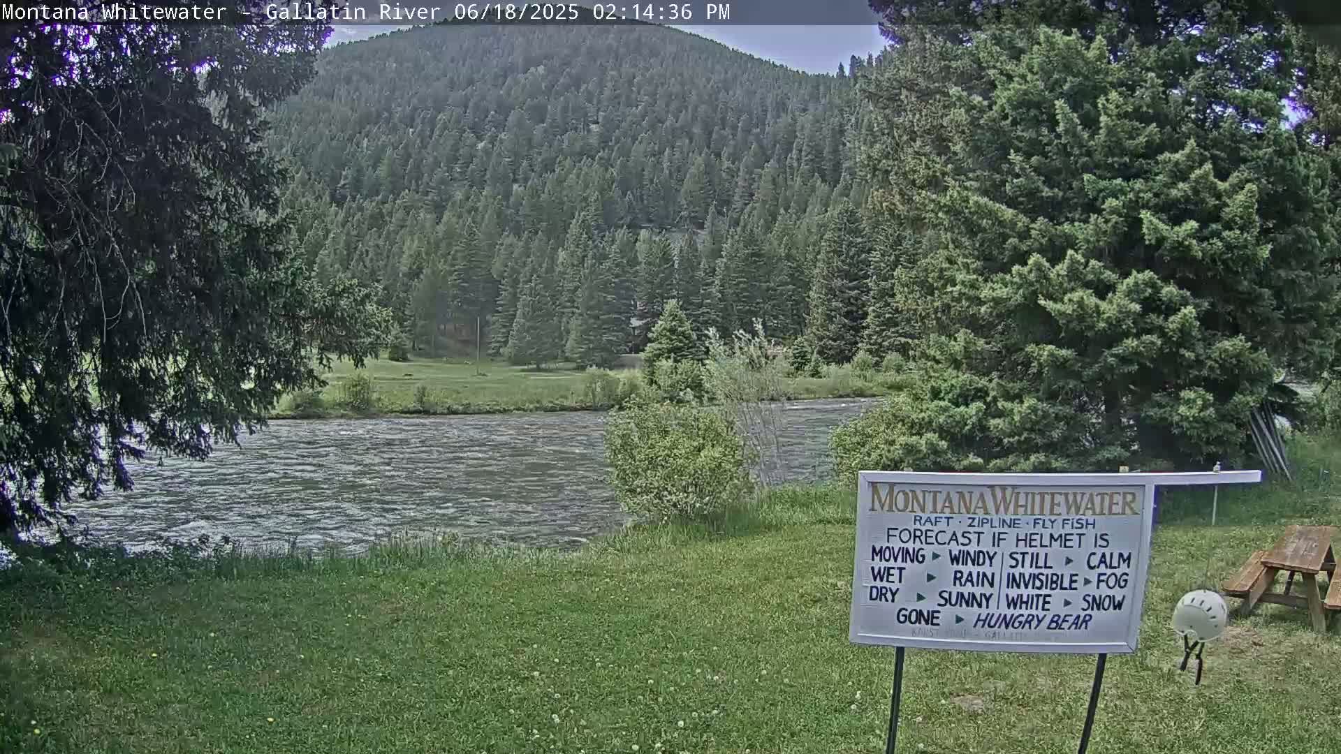Montana Whitewater Rafting & Zipline in Gallatin River Live Cam - Gallatin Gateaway, Gallatin, Montana, USA
