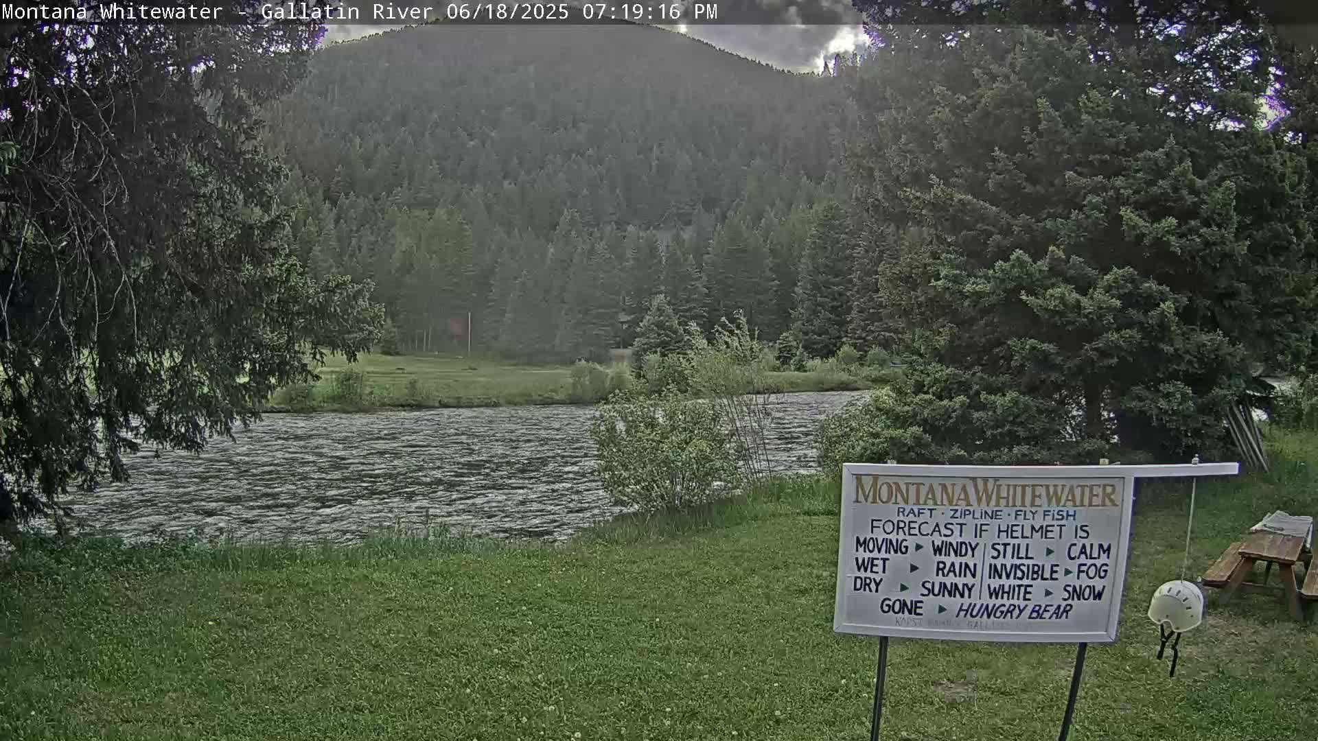 Montana Whitewater Rafting & Zipline in Gallatin River Live Cam - Gallatin Gateaway, Gallatin, Montana, USA