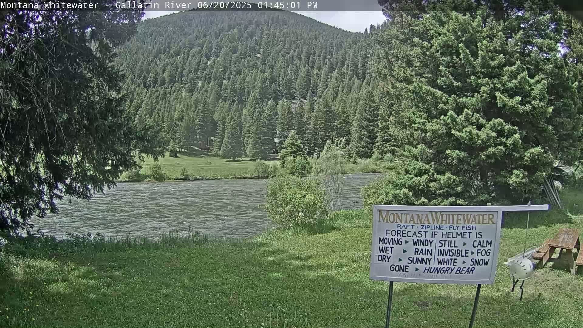 Montana Whitewater Rafting & Zipline in Gallatin River Live Cam - Gallatin Gateaway, Gallatin, Montana, USA