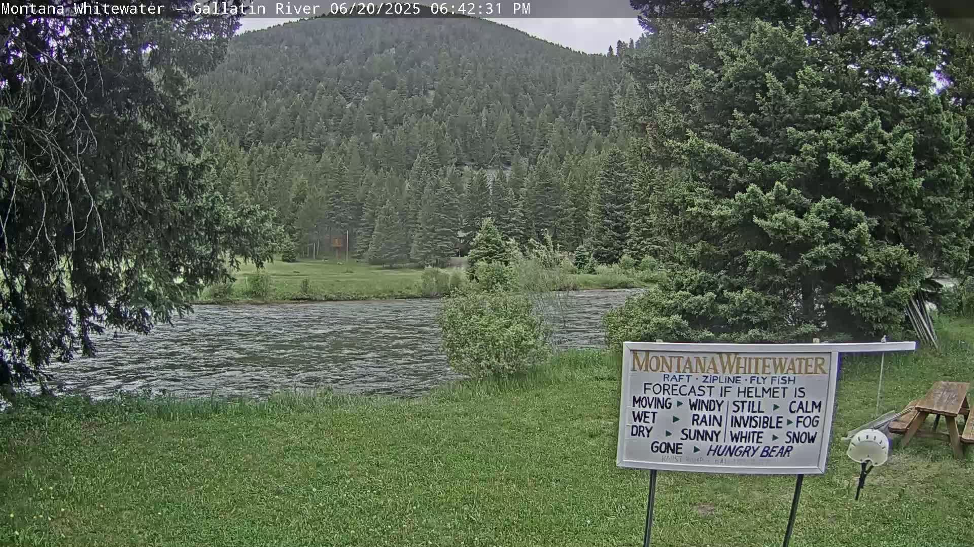 Montana Whitewater Rafting & Zipline in Gallatin River Live Cam - Gallatin Gateaway, Gallatin, Montana, USA