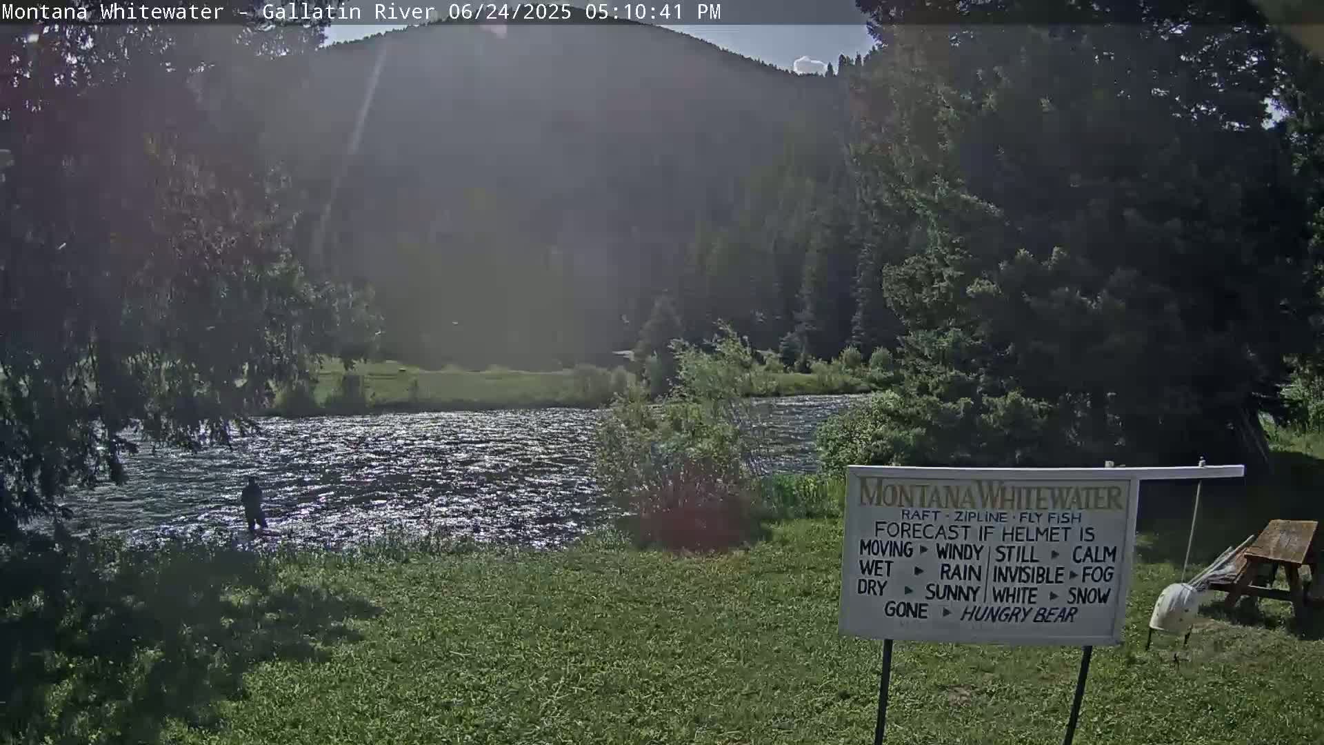 Montana Whitewater Rafting & Zipline in Gallatin River Live Cam - Gallatin Gateaway, Gallatin, Montana, USA