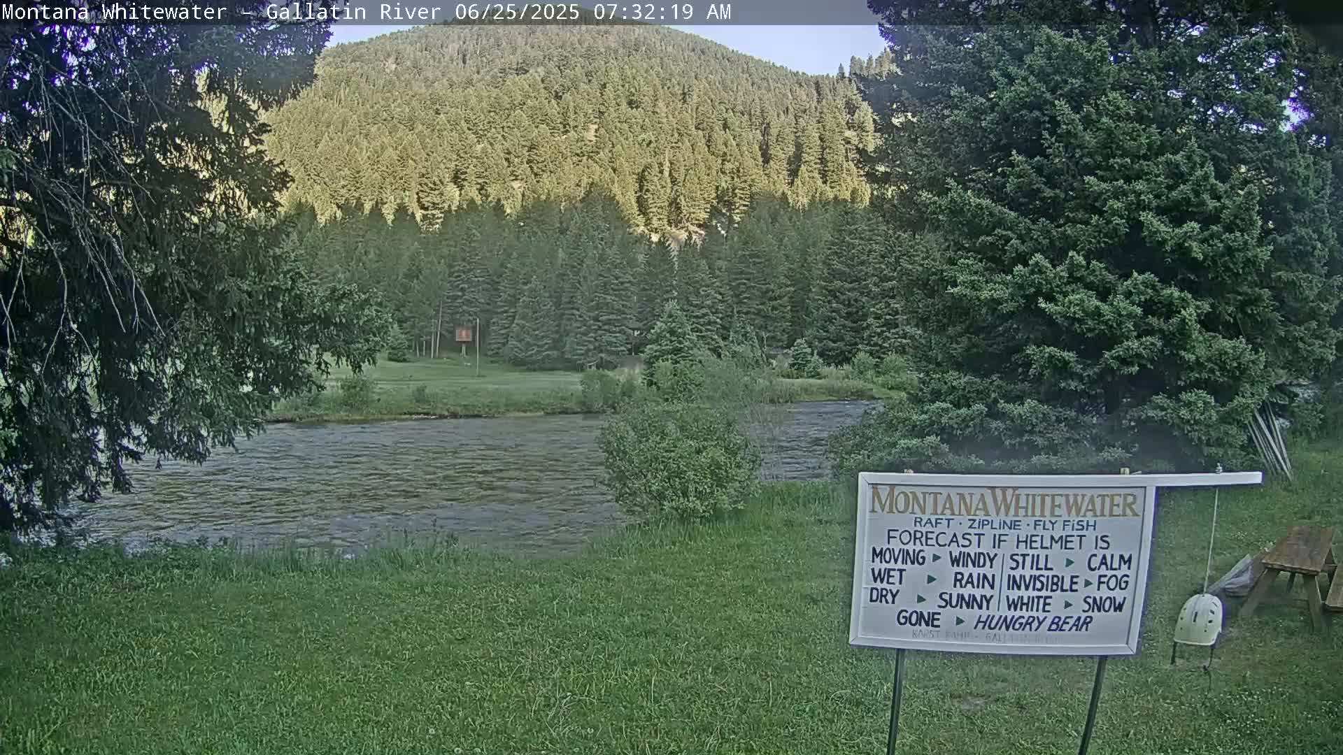 Montana Whitewater Rafting & Zipline in Gallatin River Live Cam - Gallatin Gateaway, Gallatin, Montana, USA