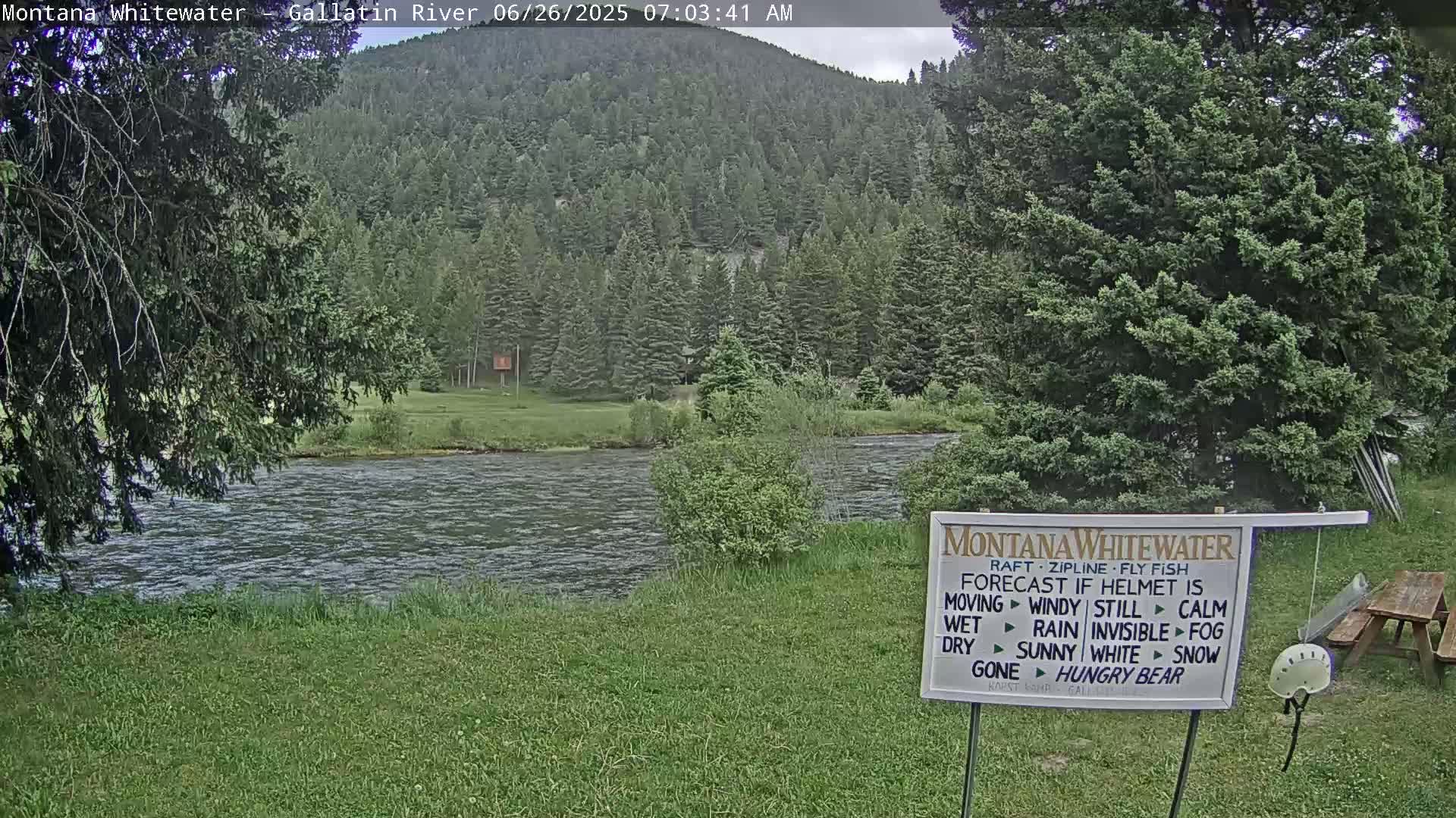 Montana Whitewater Rafting & Zipline in Gallatin River Live Cam - Gallatin Gateaway, Gallatin, Montana, USA