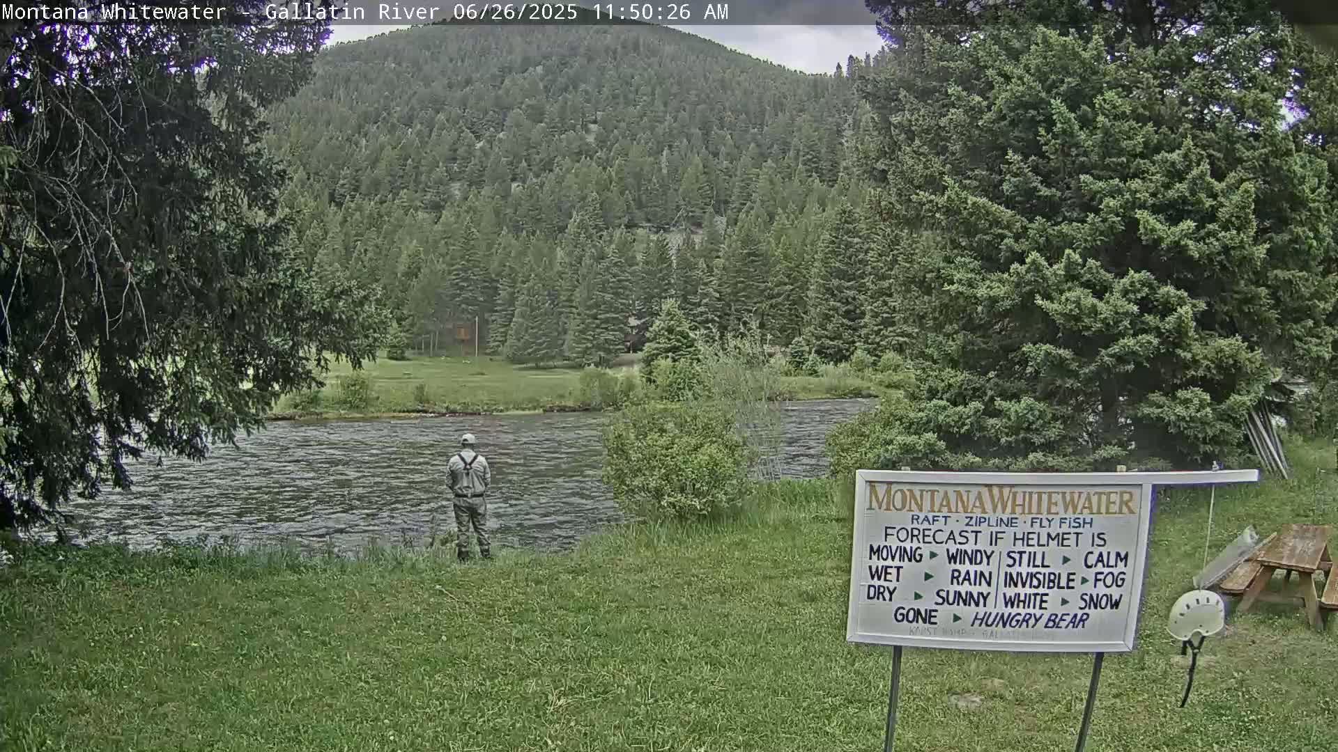 Montana Whitewater Rafting & Zipline in Gallatin River Live Cam - Gallatin Gateaway, Gallatin, Montana, USA