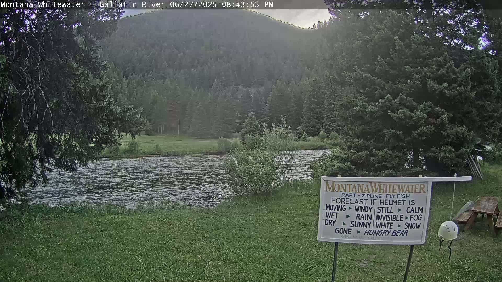 Montana Whitewater Rafting & Zipline in Gallatin River Live Cam - Gallatin Gateaway, Gallatin, Montana, USA