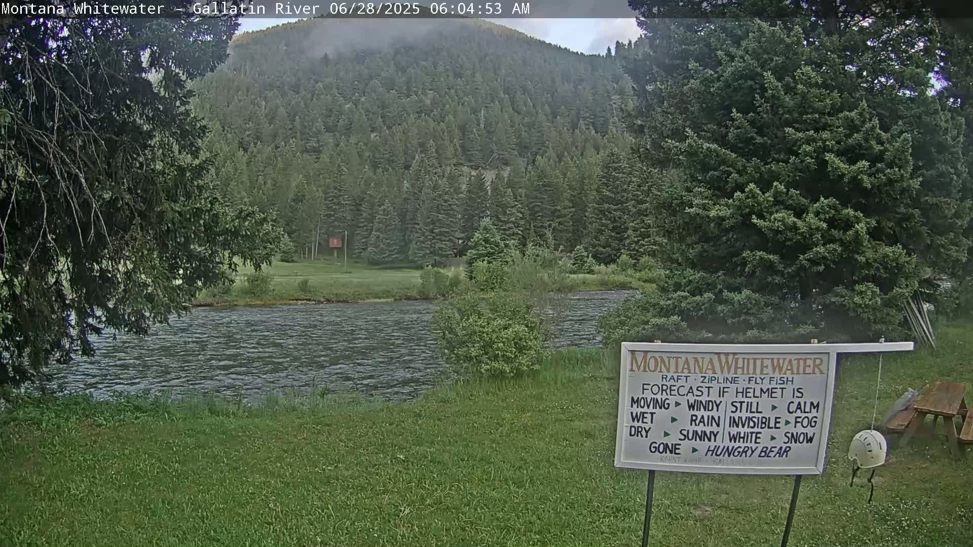 Montana Whitewater Rafting & Zipline in Gallatin River Live Cam - Gallatin Gateaway, Gallatin, Montana, USA