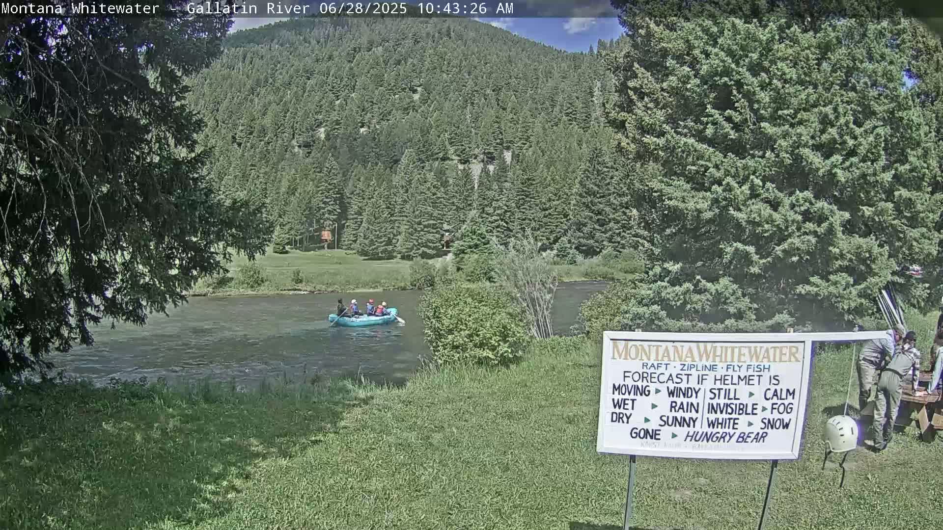 Montana Whitewater Rafting & Zipline in Gallatin River Live Cam - Gallatin Gateaway, Gallatin, Montana, USA