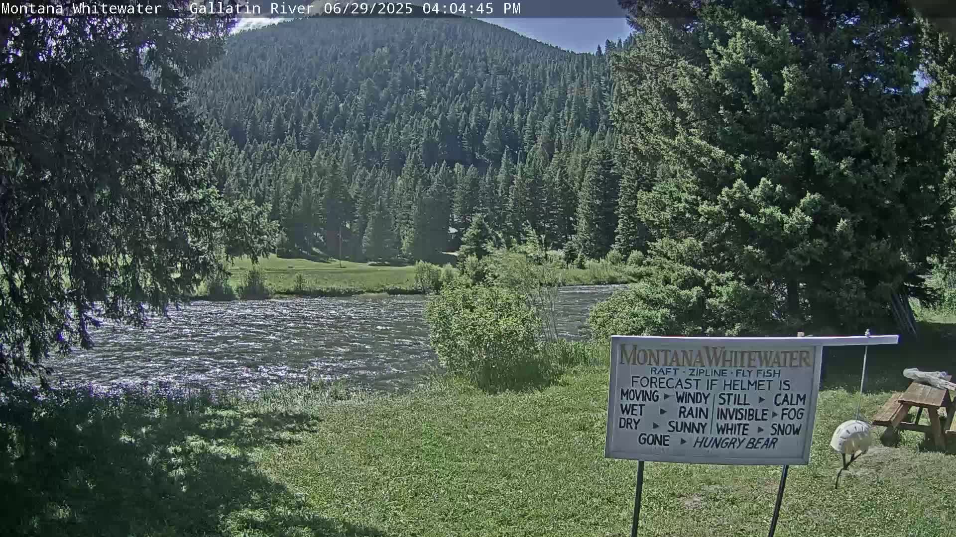 Montana Whitewater Rafting & Zipline in Gallatin River Live Cam - Gallatin Gateaway, Gallatin, Montana, USA