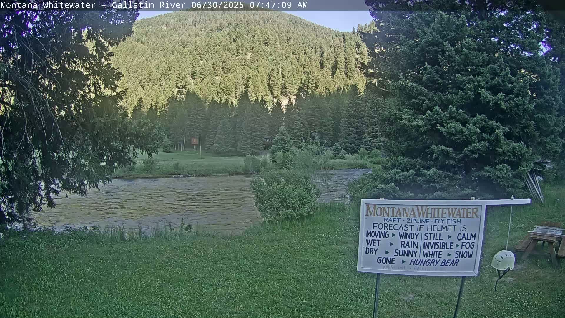 Montana Whitewater Rafting & Zipline in Gallatin River Live Cam - Gallatin Gateaway, Gallatin, Montana, USA