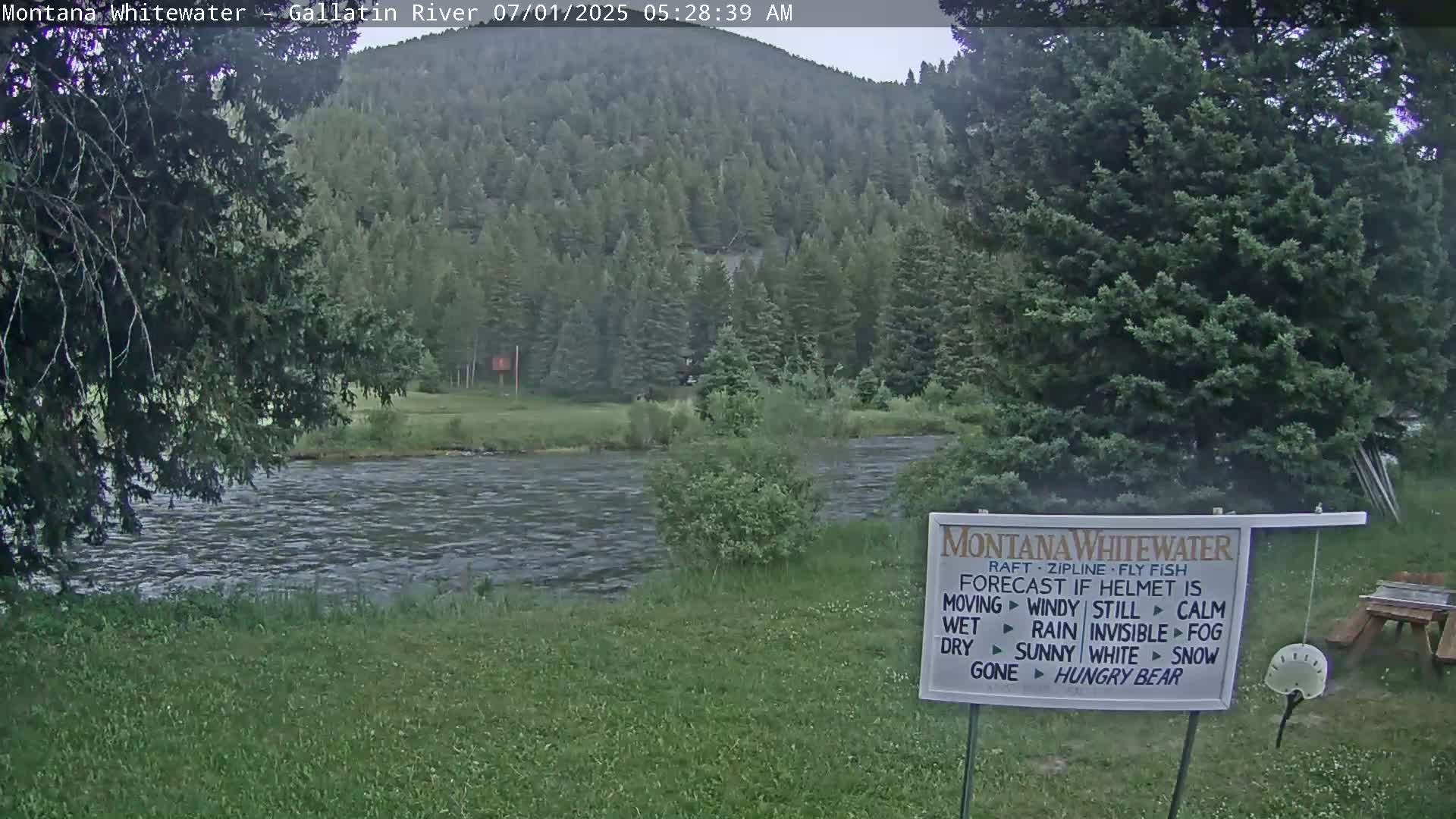 Montana Whitewater Rafting & Zipline in Gallatin River Live Cam - Gallatin Gateaway, Gallatin, Montana, USA