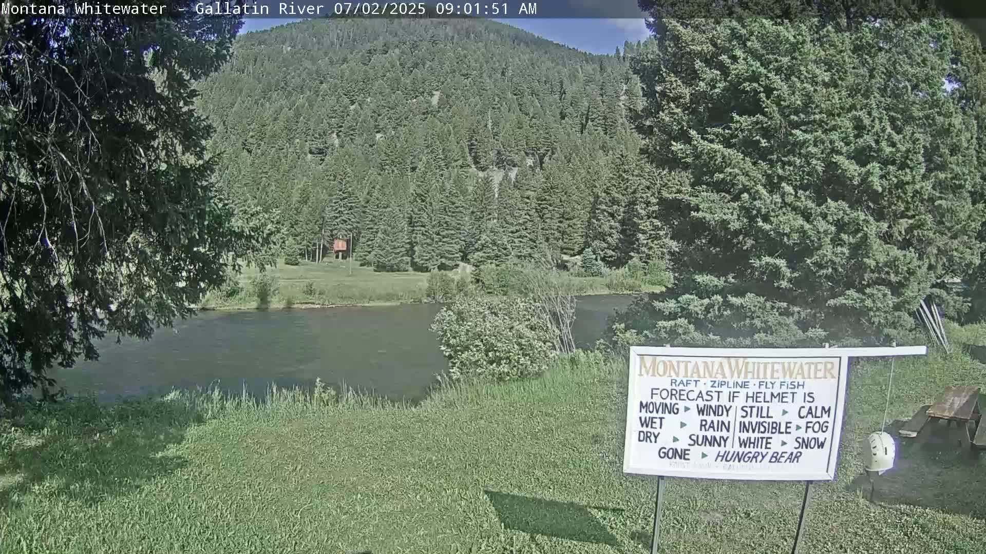 Montana Whitewater Rafting & Zipline in Gallatin River Live Cam - Gallatin Gateaway, Gallatin, Montana, USA