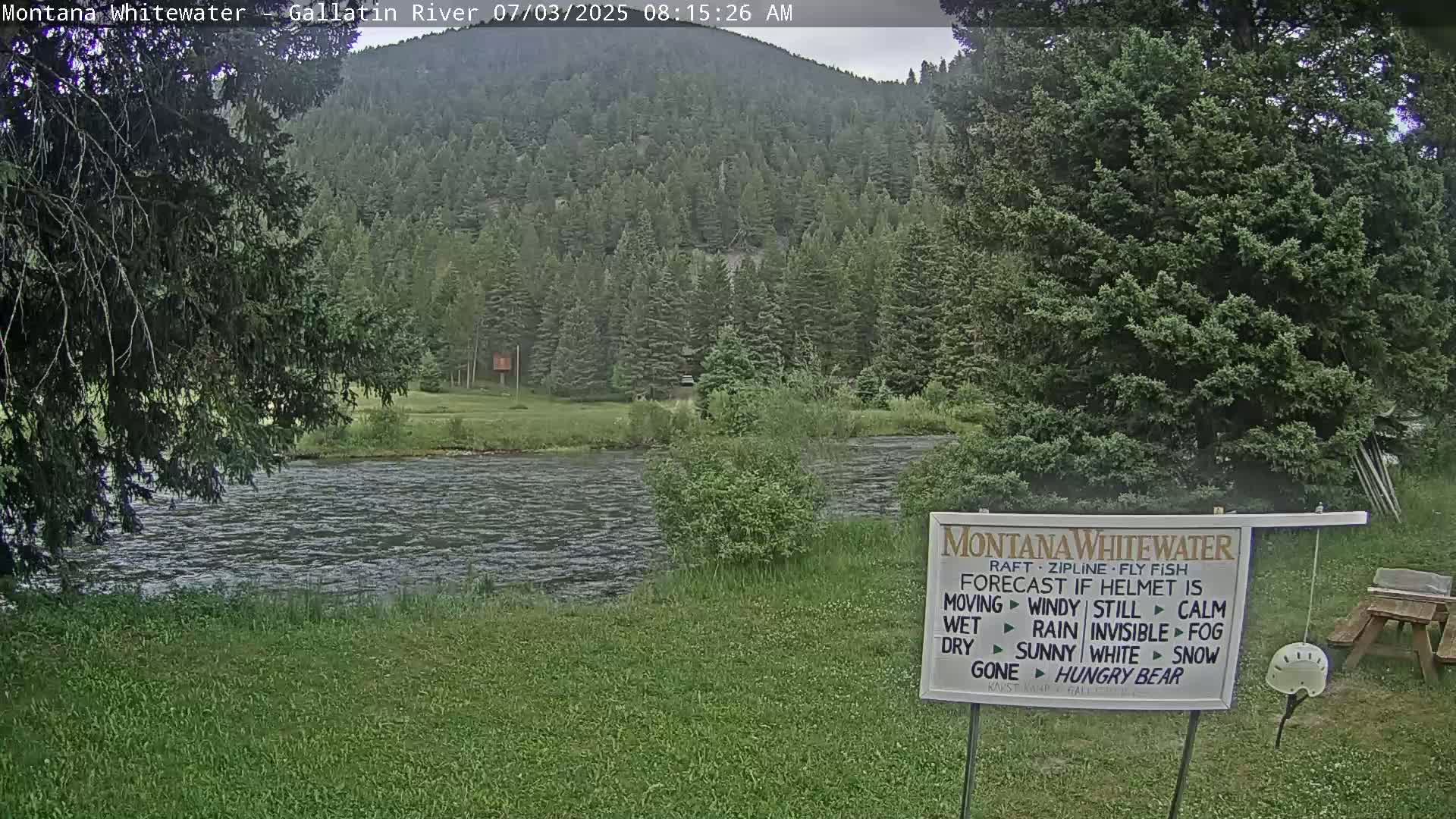 Montana Whitewater Rafting & Zipline in Gallatin River Live Cam - Gallatin Gateaway, Gallatin, Montana, USA
