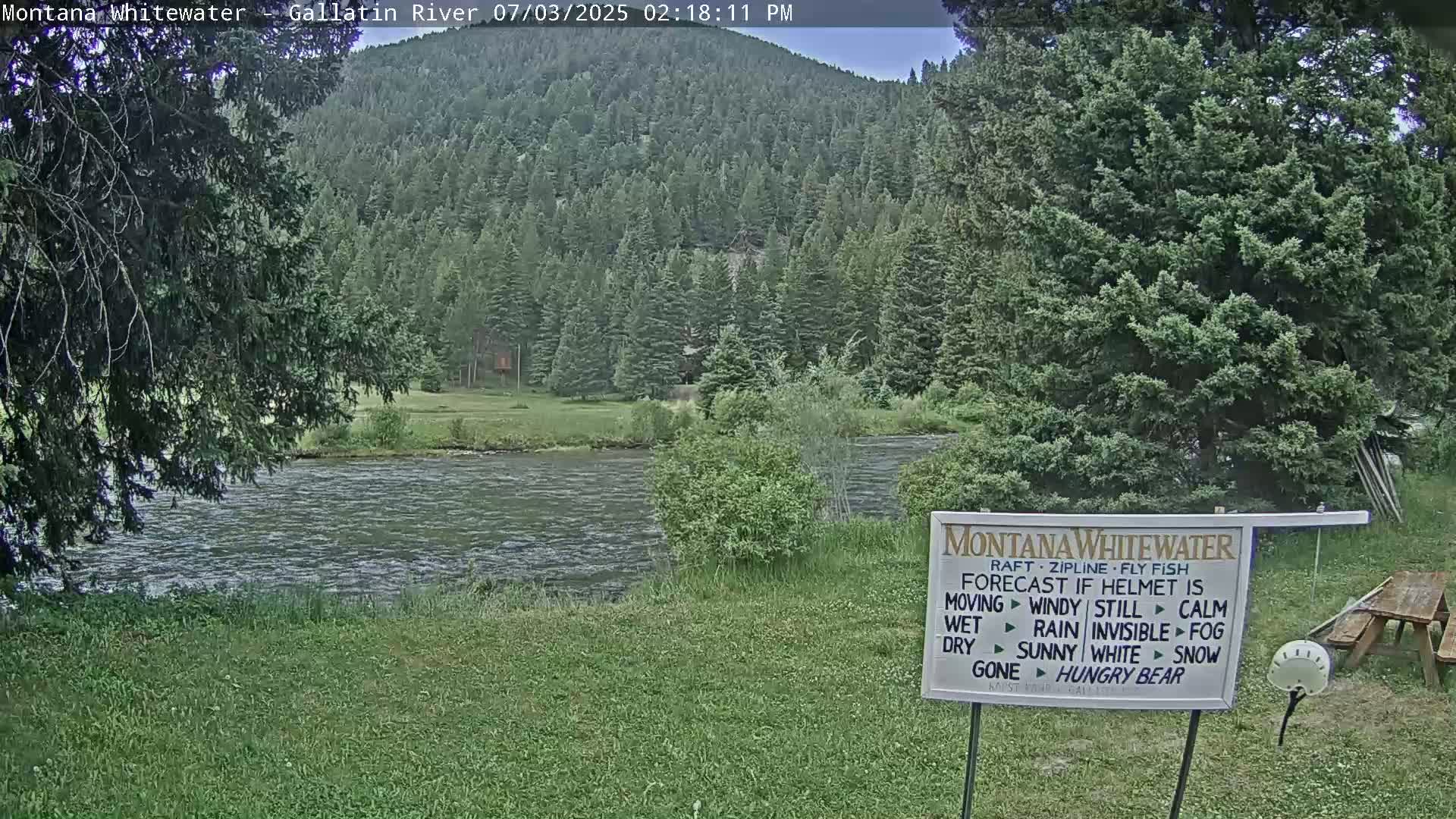 Montana Whitewater Rafting & Zipline in Gallatin River Live Cam - Gallatin Gateaway, Gallatin, Montana, USA