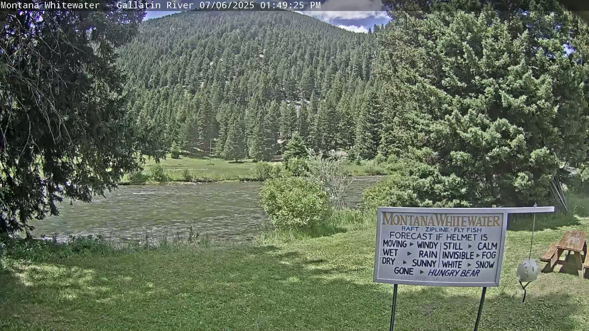 Montana Whitewater Rafting & Zipline in Gallatin River Live Cam - Gallatin Gateaway, Gallatin, Montana, USA