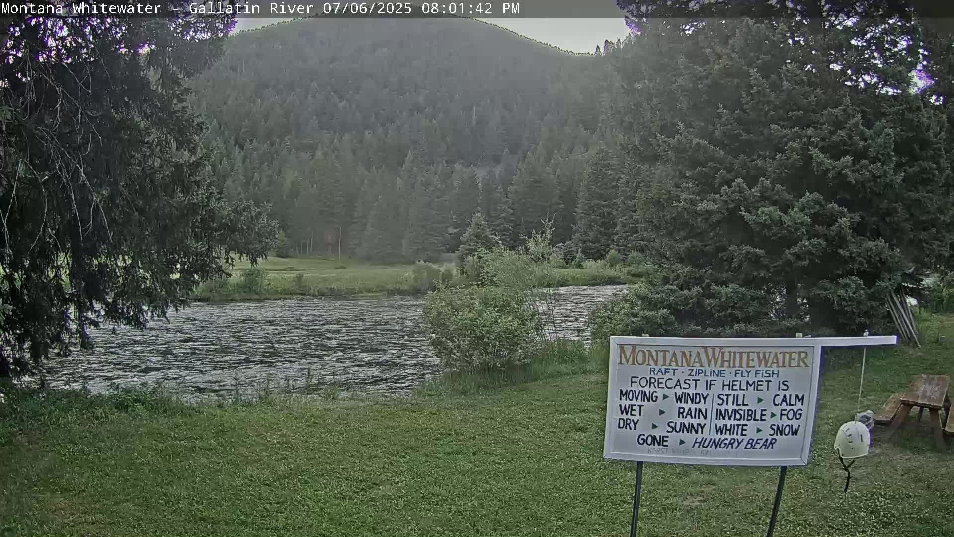 Montana Whitewater Rafting & Zipline in Gallatin River Live Cam - Gallatin Gateaway, Gallatin, Montana, USA