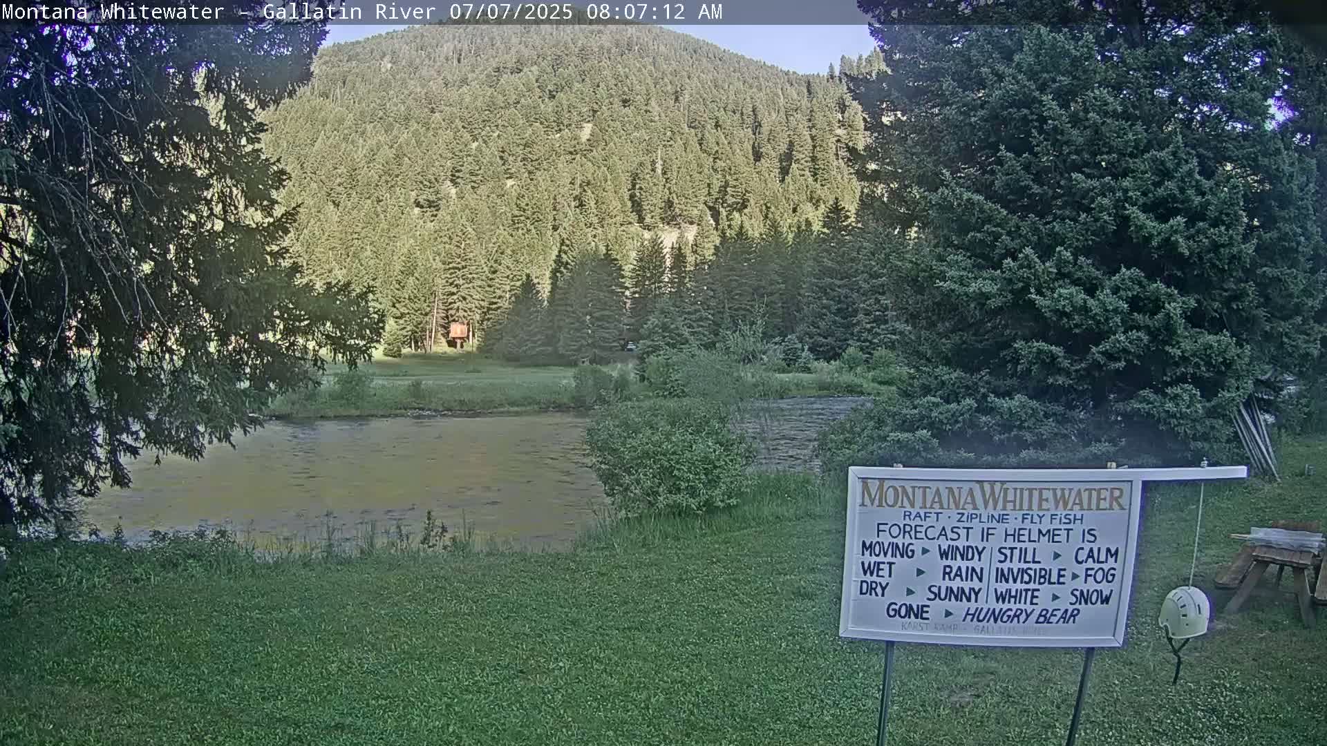 Montana Whitewater Rafting & Zipline in Gallatin River Live Cam - Gallatin Gateaway, Gallatin, Montana, USA