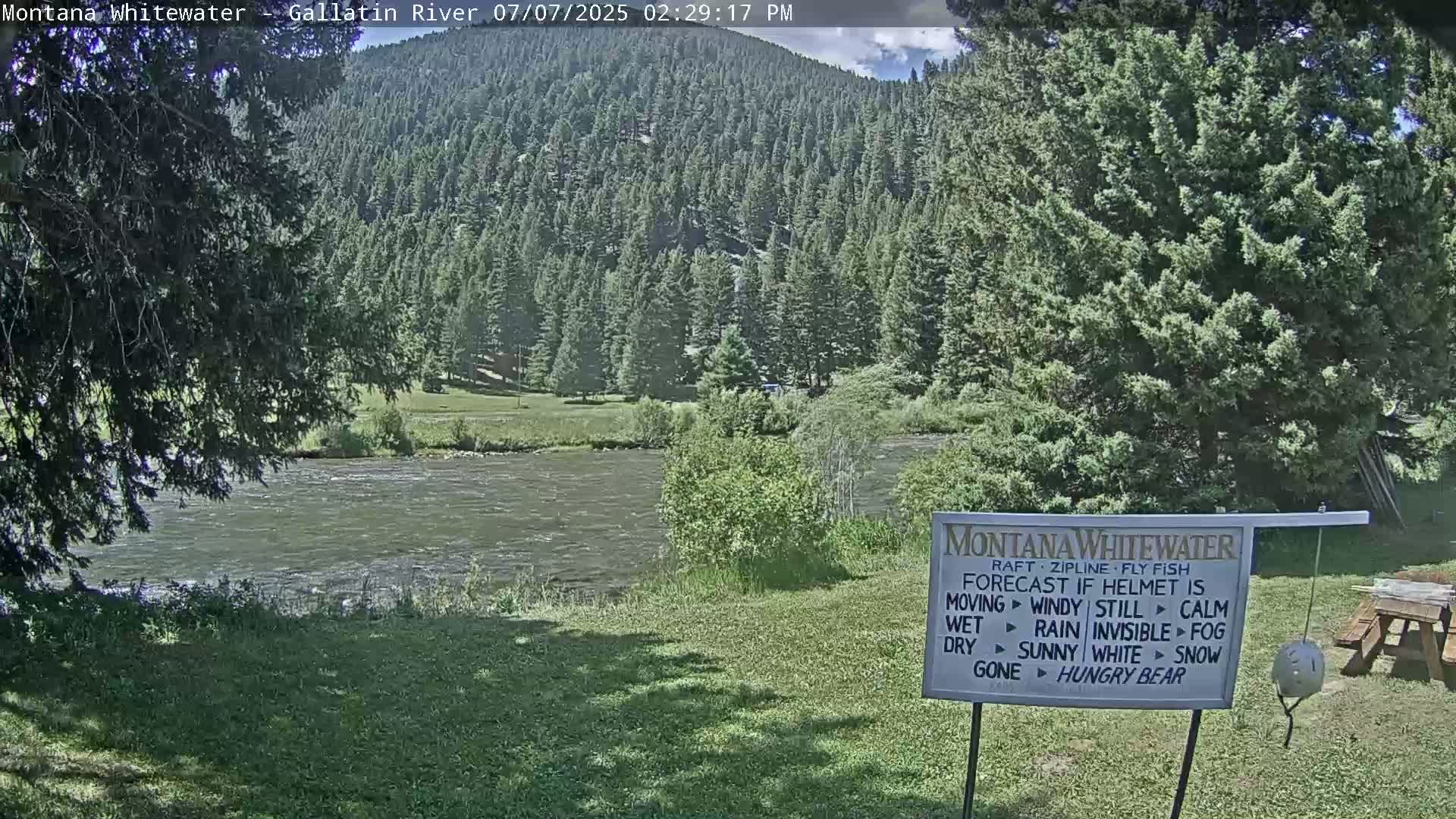 Montana Whitewater Rafting & Zipline in Gallatin River Live Cam - Gallatin Gateaway, Gallatin, Montana, USA