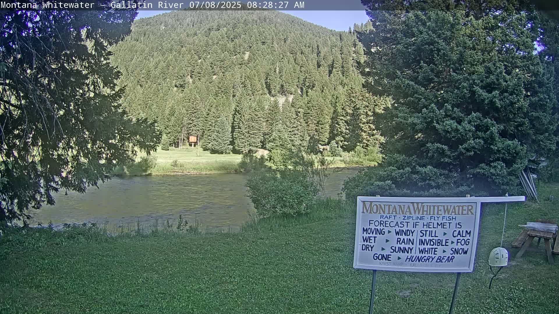 Montana Whitewater Rafting & Zipline in Gallatin River Live Cam - Gallatin Gateaway, Gallatin, Montana, USA