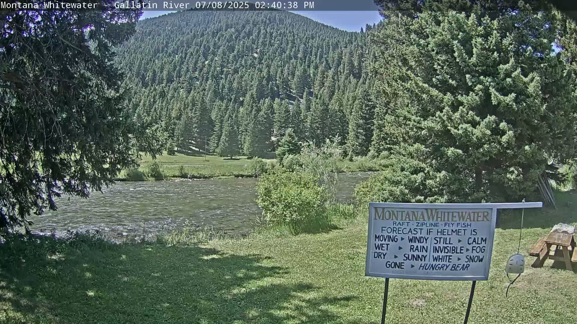 Montana Whitewater Rafting & Zipline in Gallatin River Live Cam - Gallatin Gateaway, Gallatin, Montana, USA