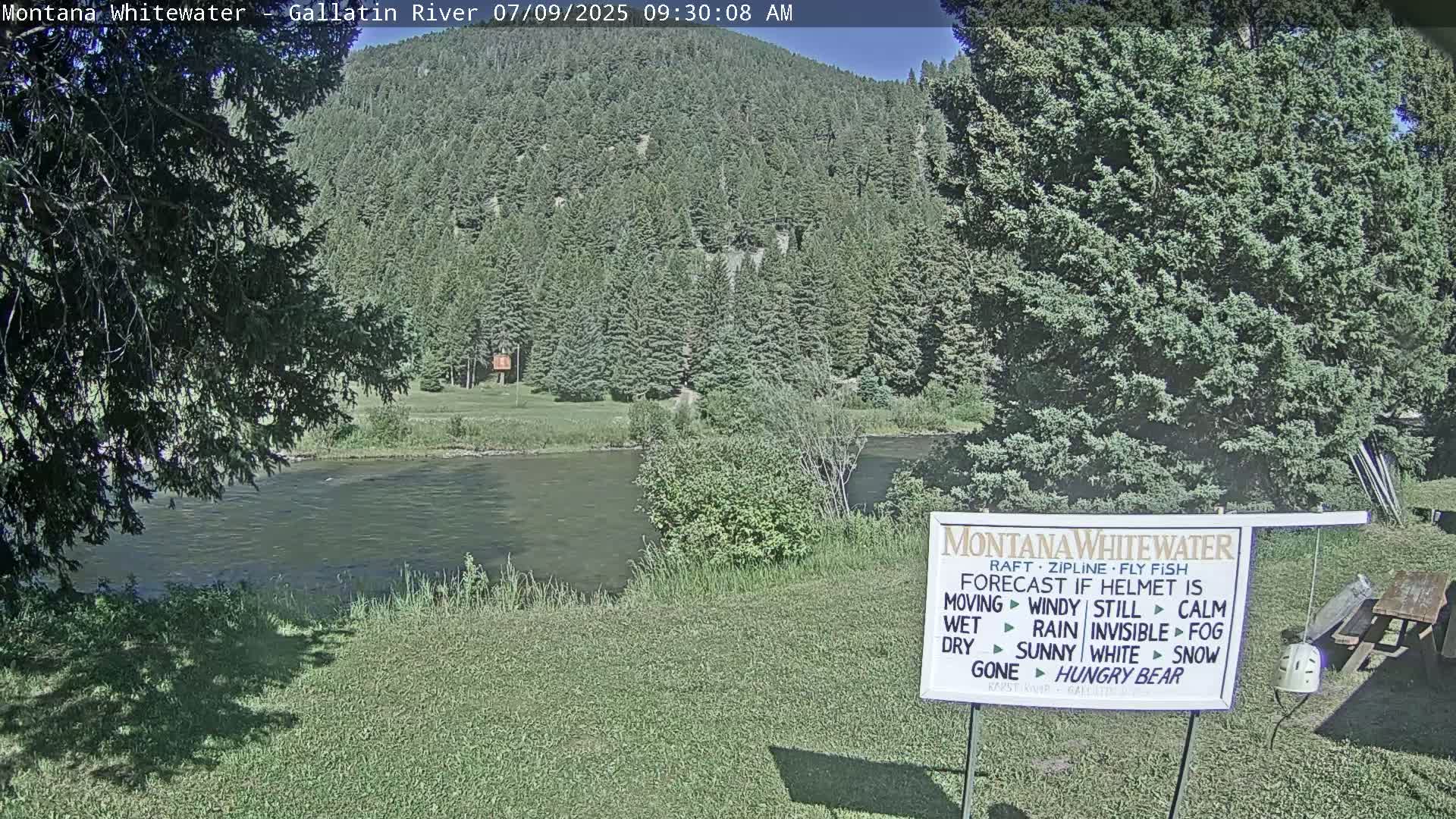 Montana Whitewater Rafting & Zipline in Gallatin River Live Cam - Gallatin Gateaway, Gallatin, Montana, USA