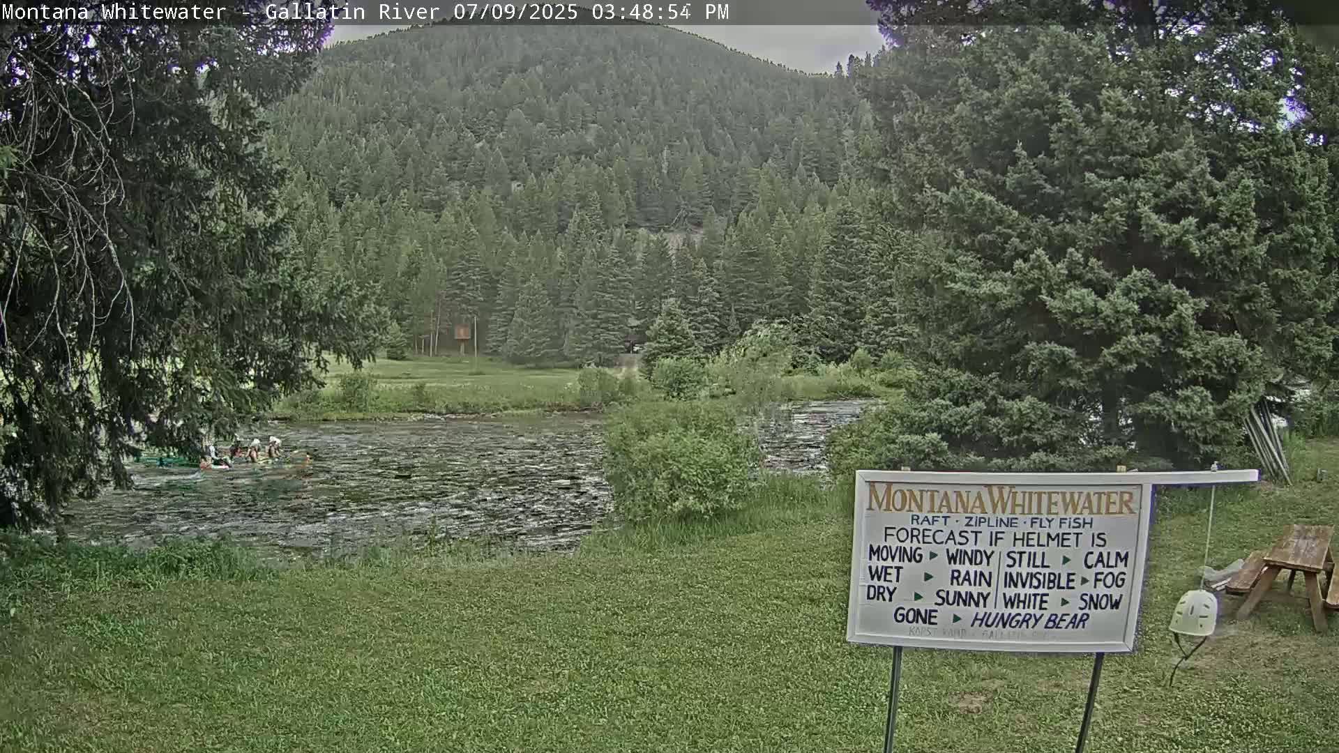 Montana Whitewater Rafting & Zipline in Gallatin River Live Cam - Gallatin Gateaway, Gallatin, Montana, USA