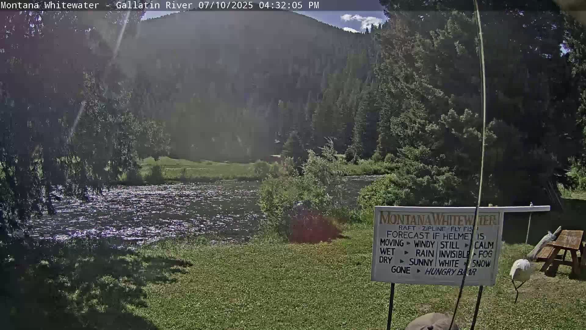 Montana Whitewater Rafting & Zipline in Gallatin River Live Cam - Gallatin Gateaway, Gallatin, Montana, USA