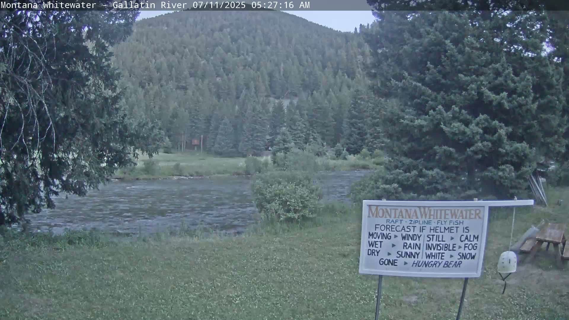 Montana Whitewater Rafting & Zipline in Gallatin River Live Cam - Gallatin Gateaway, Gallatin, Montana, USA