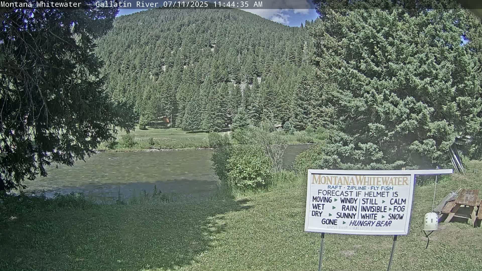 Montana Whitewater Rafting & Zipline in Gallatin River Live Cam - Gallatin Gateaway, Gallatin, Montana, USA