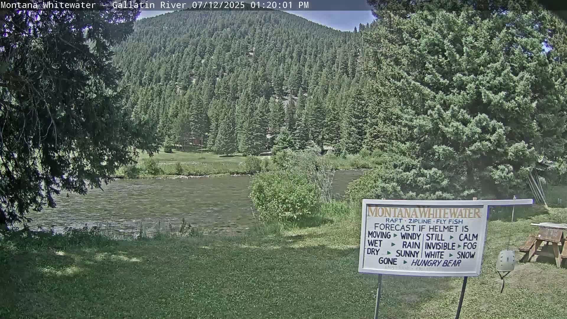 Montana Whitewater Rafting & Zipline in Gallatin River Live Cam - Gallatin Gateaway, Gallatin, Montana, USA