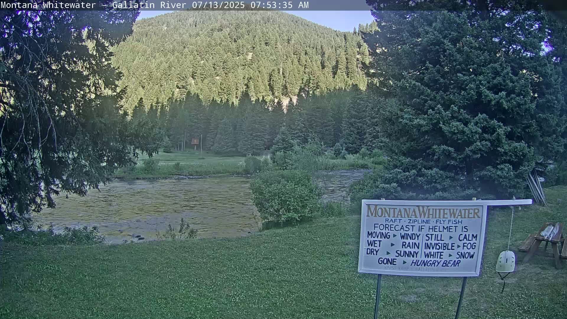 Montana Whitewater Rafting & Zipline in Gallatin River Live Cam - Gallatin Gateaway, Gallatin, Montana, USA