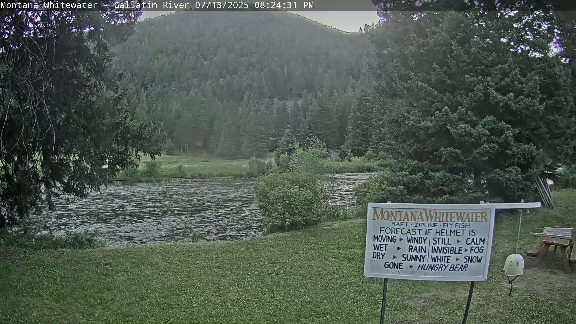 Montana Whitewater Rafting & Zipline in Gallatin River Live Cam - Gallatin Gateaway, Gallatin, Montana, USA