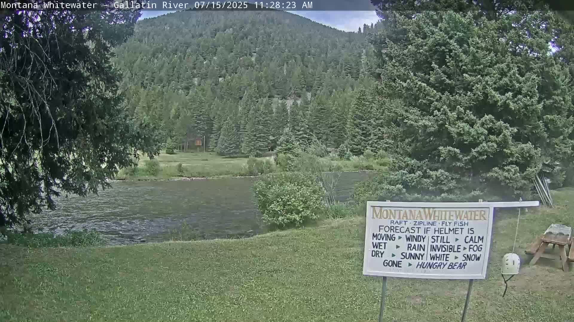 Montana Whitewater Rafting & Zipline in Gallatin River Live Cam - Gallatin Gateaway, Gallatin, Montana, USA