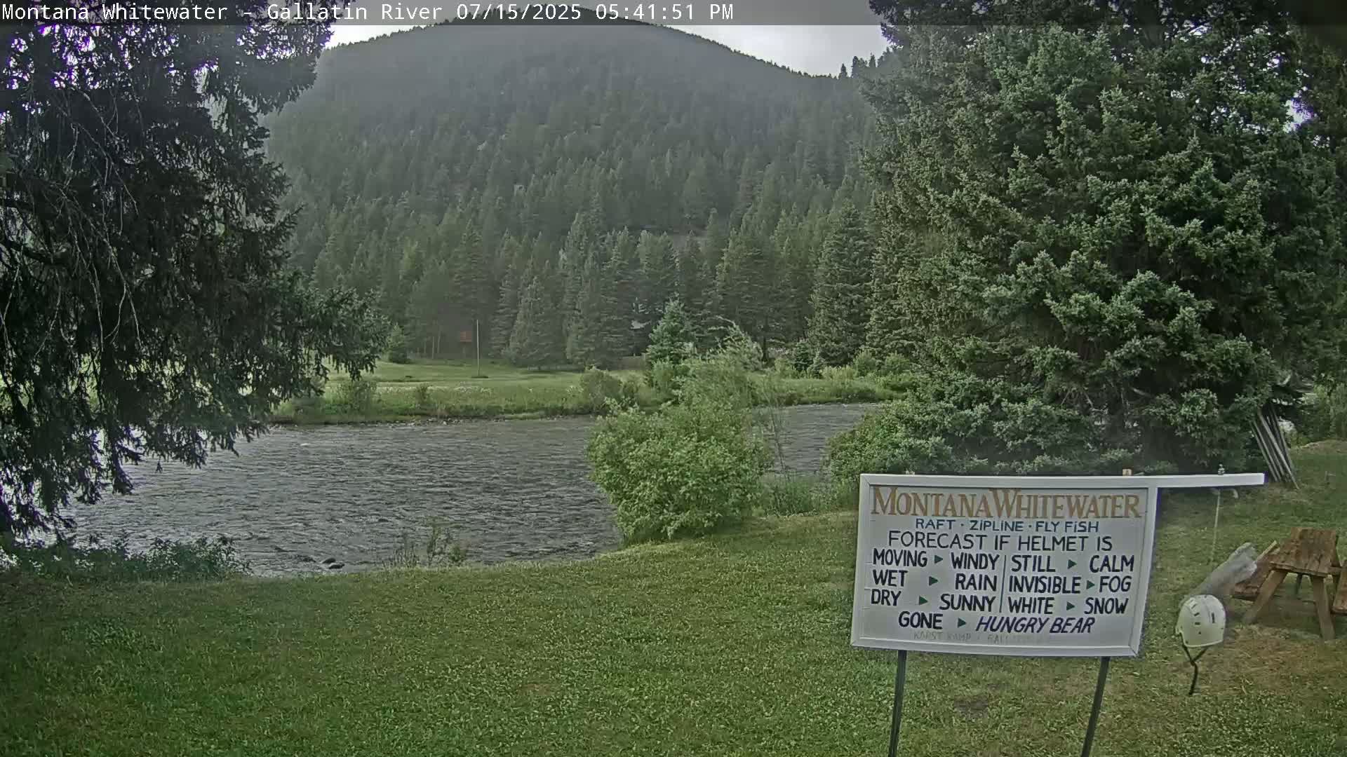 Montana Whitewater Rafting & Zipline in Gallatin River Live Cam - Gallatin Gateaway, Gallatin, Montana, USA