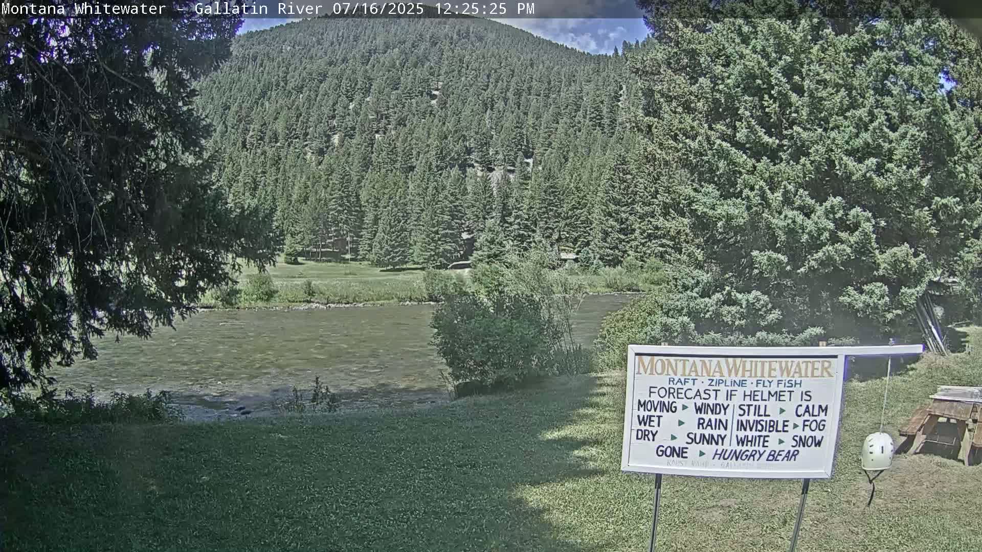 Montana Whitewater Rafting & Zipline in Gallatin River Live Cam - Gallatin Gateaway, Gallatin, Montana, USA
