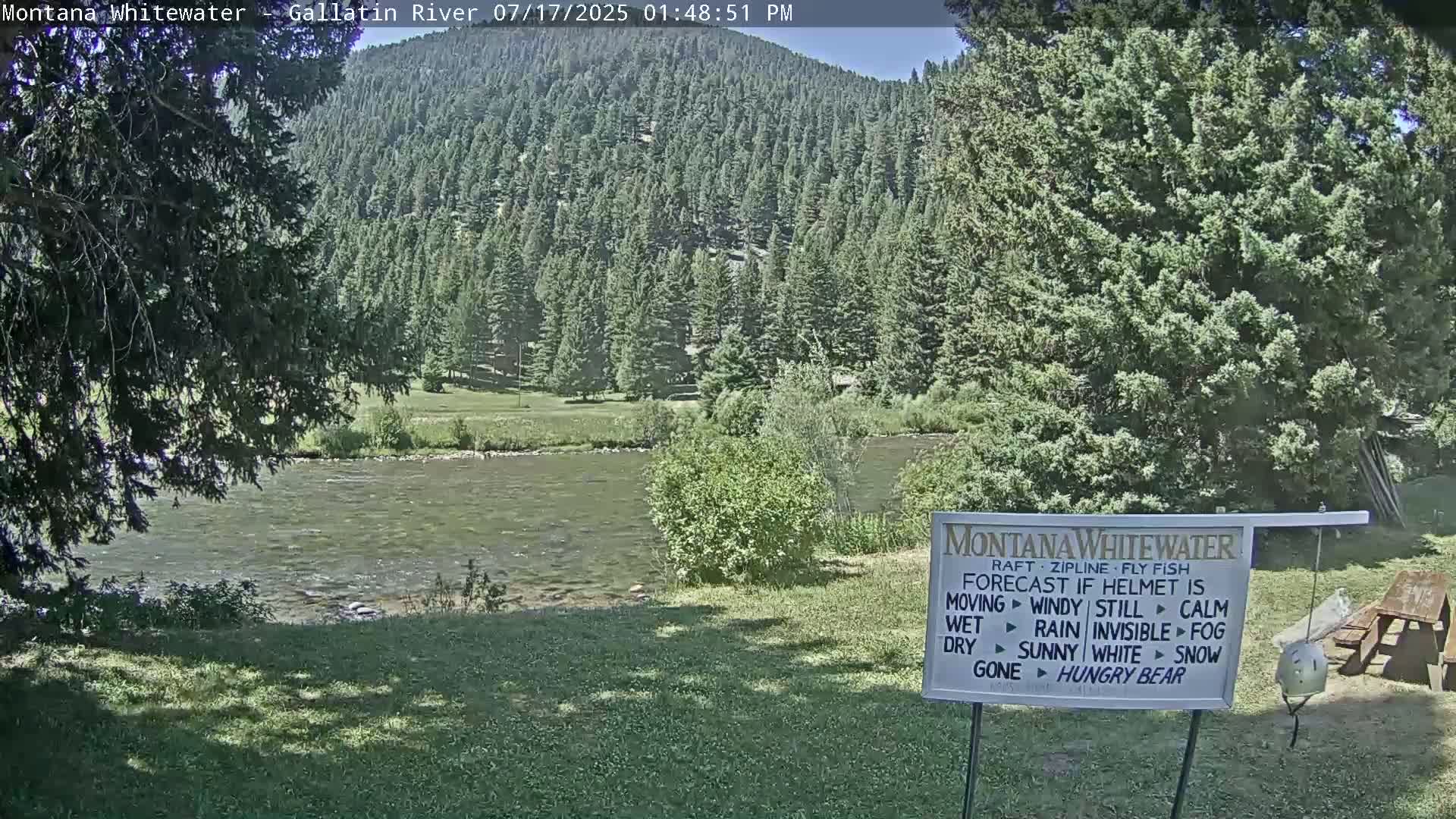 Montana Whitewater Rafting & Zipline in Gallatin River Live Cam - Gallatin Gateaway, Gallatin, Montana, USA