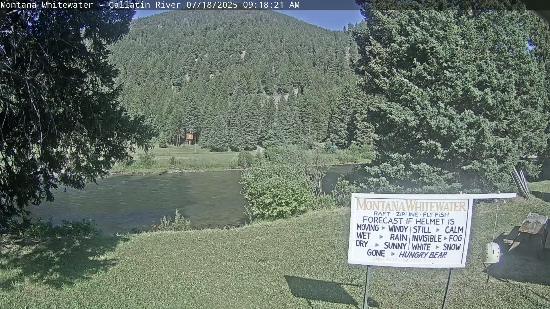 Montana Whitewater Rafting & Zipline in Gallatin River Live Cam - Gallatin Gateaway, Gallatin, Montana, USA