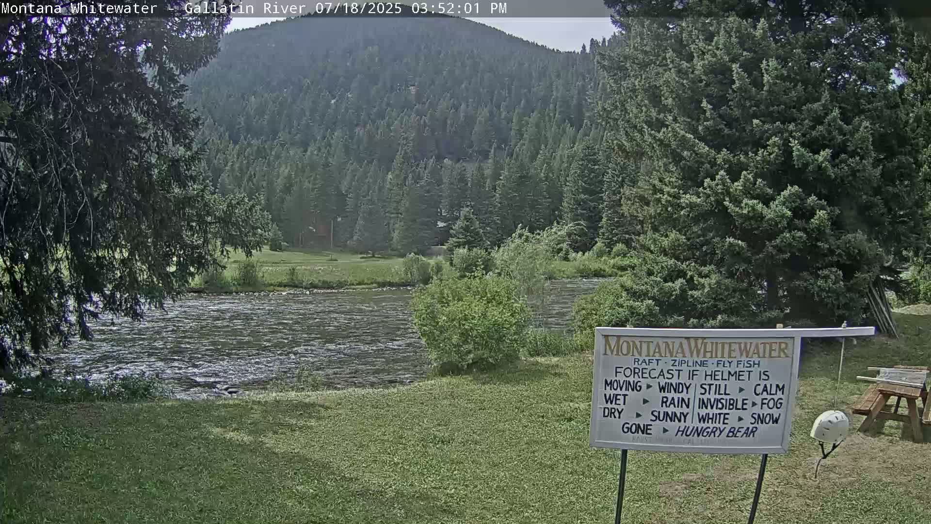 Montana Whitewater Rafting & Zipline in Gallatin River Live Cam - Gallatin Gateaway, Gallatin, Montana, USA