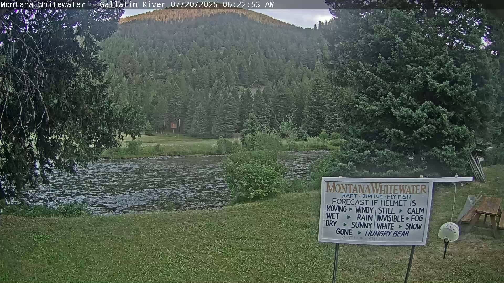 Montana Whitewater Rafting & Zipline in Gallatin River Live Cam - Gallatin Gateaway, Gallatin, Montana, USA