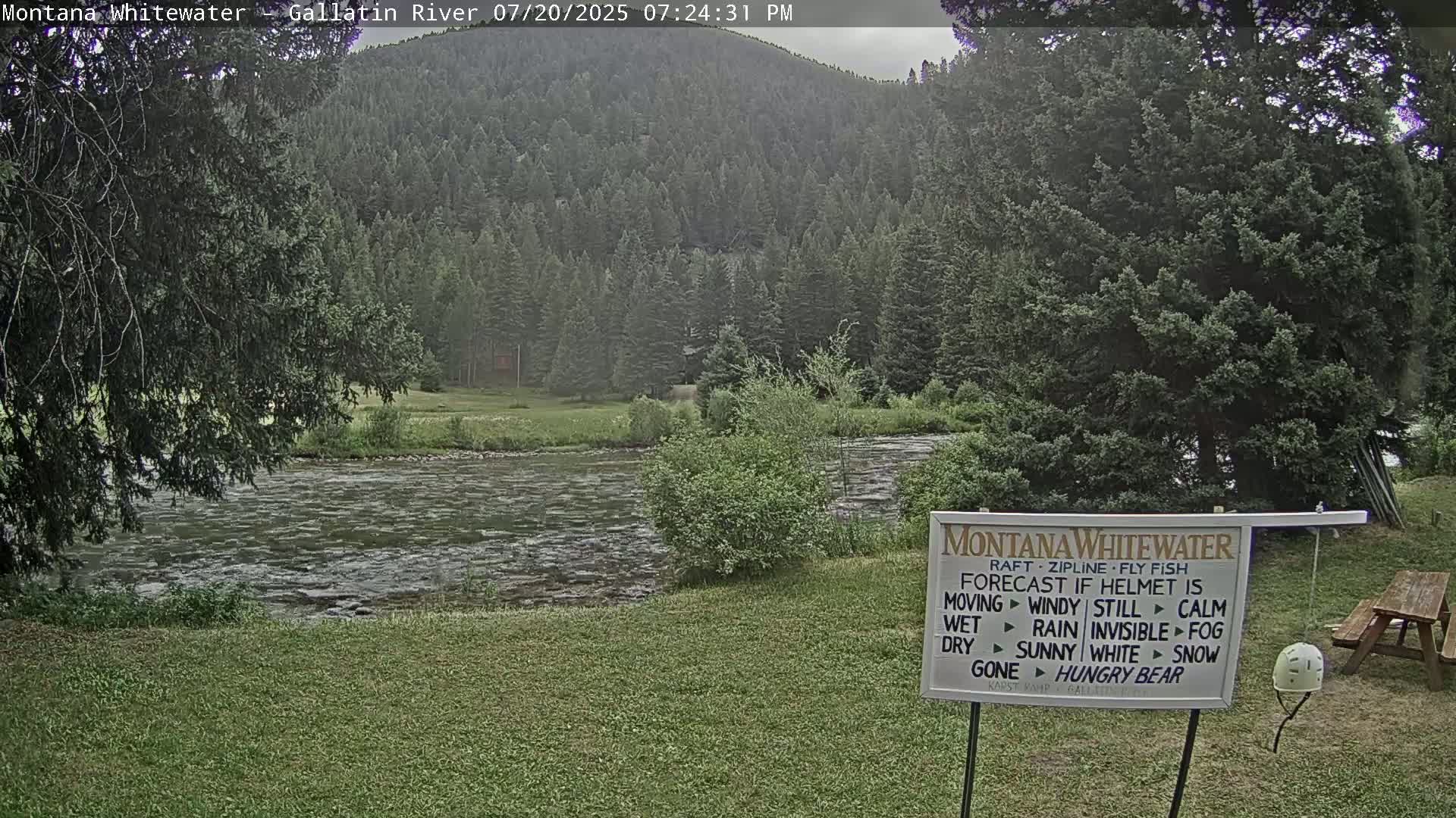 Montana Whitewater Rafting & Zipline in Gallatin River Live Cam - Gallatin Gateaway, Gallatin, Montana, USA