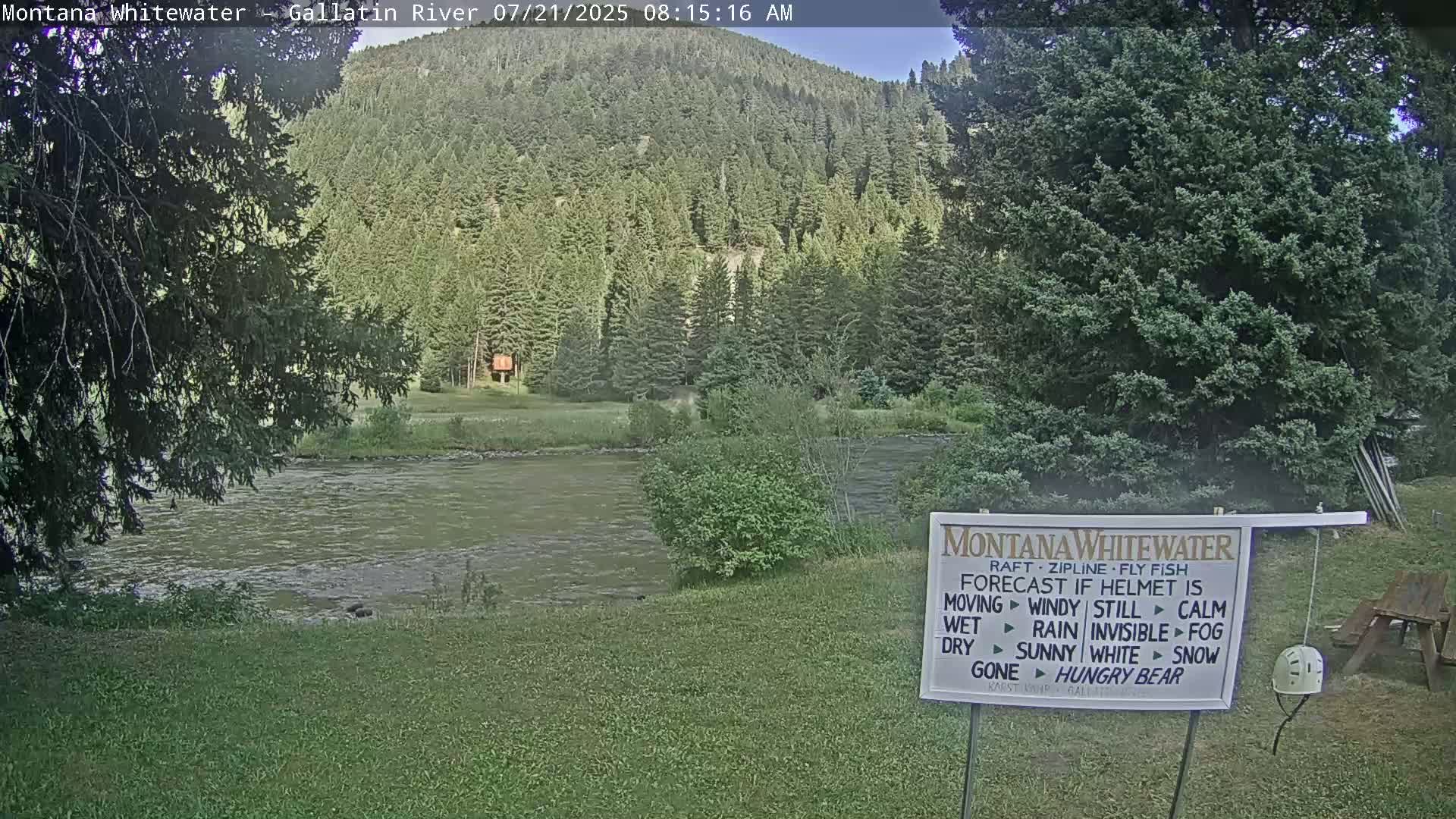 Montana Whitewater Rafting & Zipline in Gallatin River Live Cam - Gallatin Gateaway, Gallatin, Montana, USA