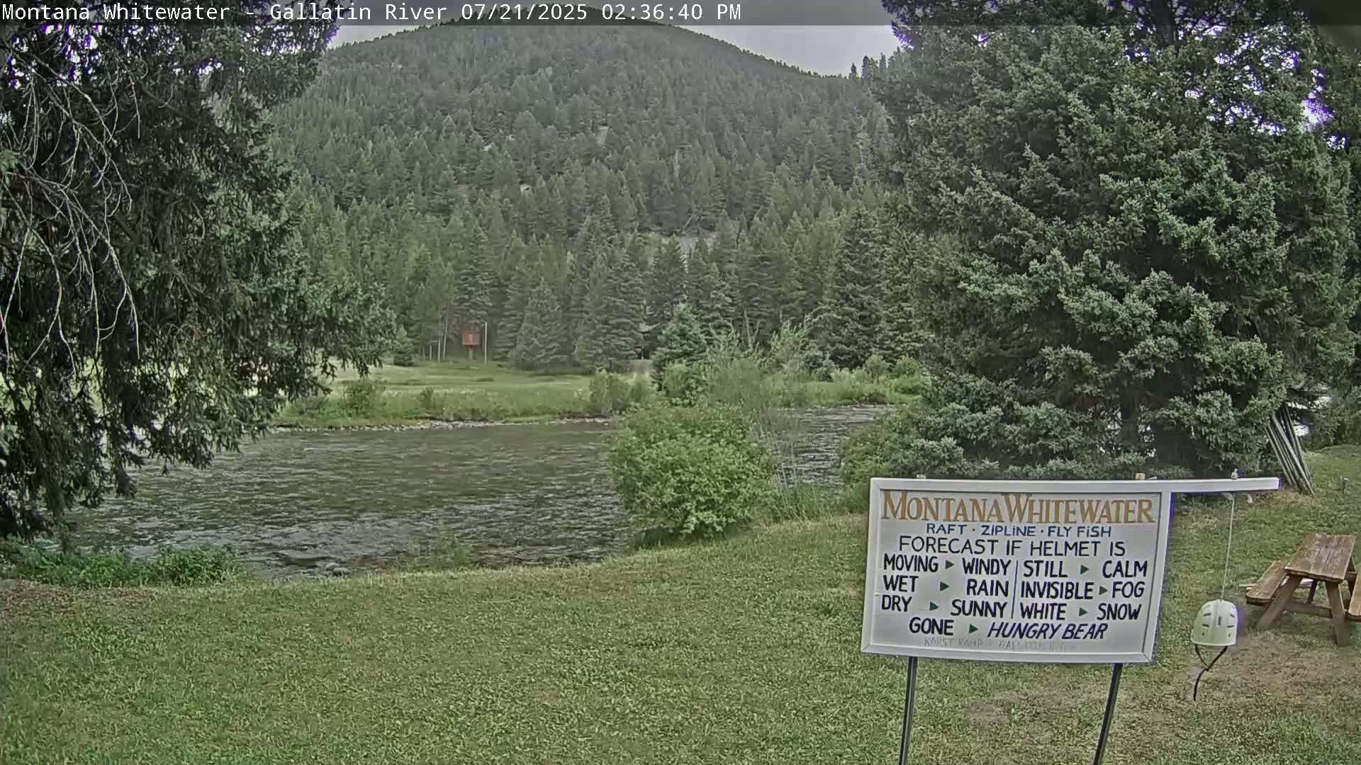 Montana Whitewater Rafting & Zipline in Gallatin River Live Cam - Gallatin Gateaway, Gallatin, Montana, USA