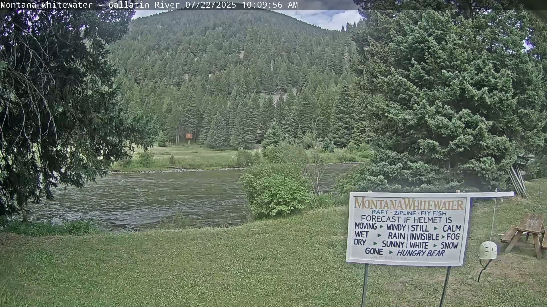 Montana Whitewater Rafting & Zipline in Gallatin River Live Cam - Gallatin Gateaway, Gallatin, Montana, USA