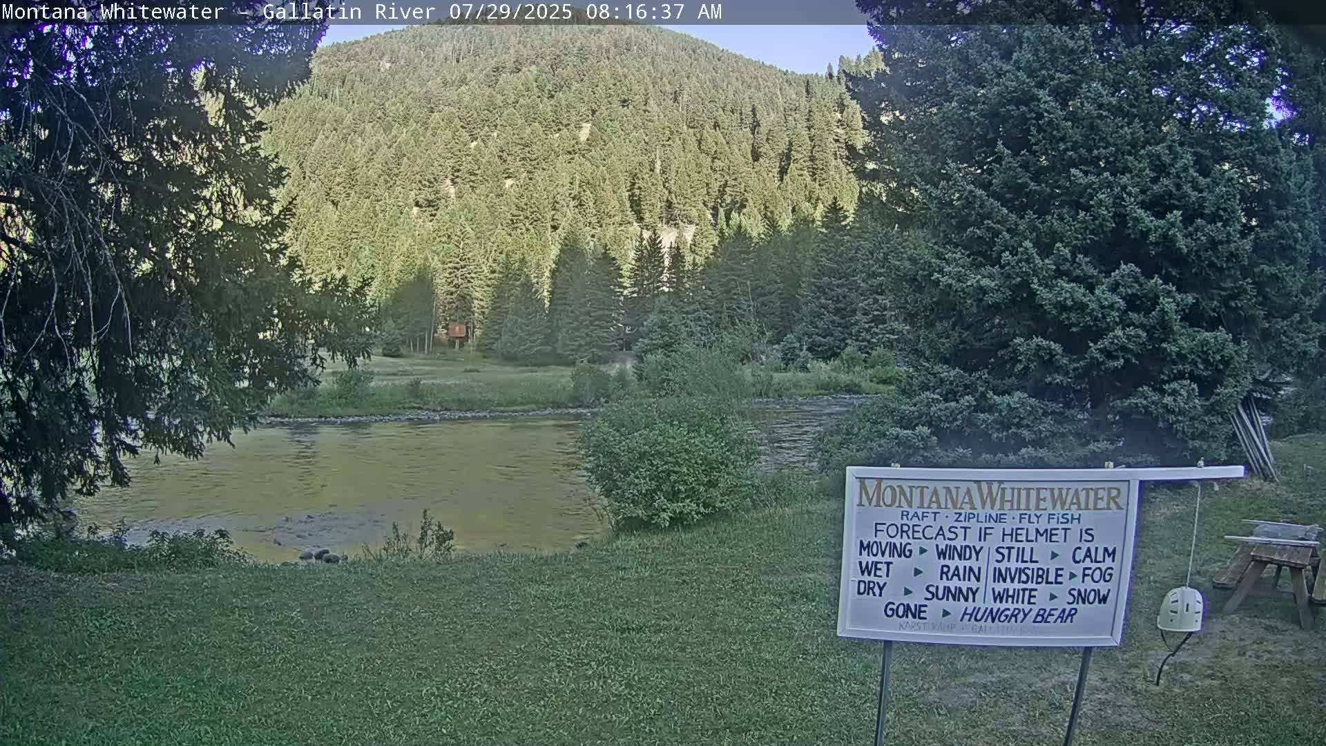 Montana Whitewater Rafting & Zipline in Gallatin River Live Cam - Gallatin Gateaway, Gallatin, Montana, USA