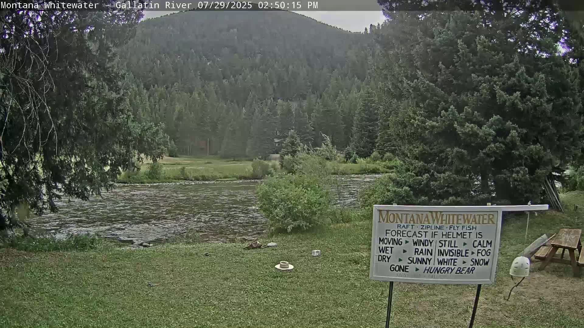 Montana Whitewater Rafting & Zipline in Gallatin River Live Cam - Gallatin Gateaway, Gallatin, Montana, USA