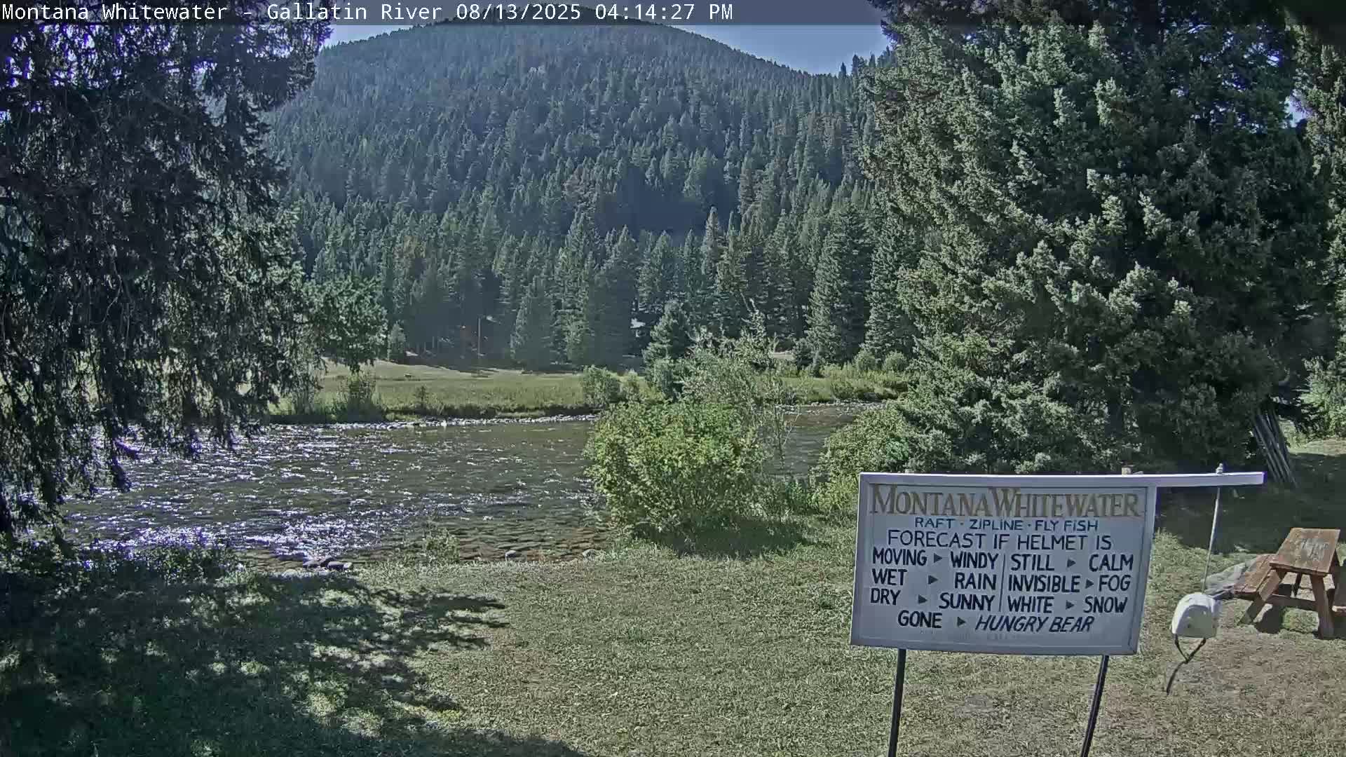 Montana Whitewater Rafting & Zipline in Gallatin River Live Cam - Gallatin Gateaway, Gallatin, Montana, USA
