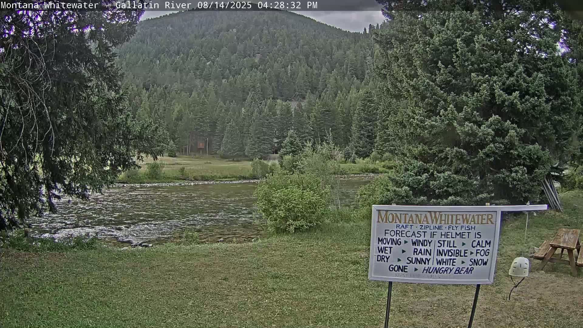 Montana Whitewater Rafting & Zipline in Gallatin River Live Cam - Gallatin Gateaway, Gallatin, Montana, USA